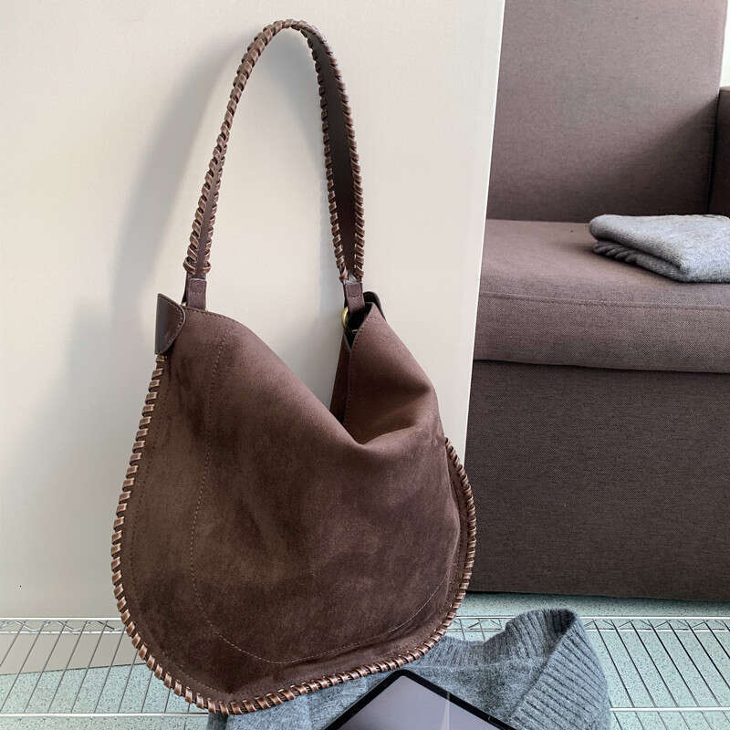 Designer Bag Tote Shoulder Niche Design Matte Suede Woven Saddle Underarm For Women New Autumn Winter Large Capacity Bag