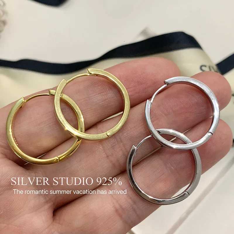Fashion New Hot Sell Trend 925 Sterling Silver Circle Earrings for Women Real Silver Hoop Initial EarringsXJ250814