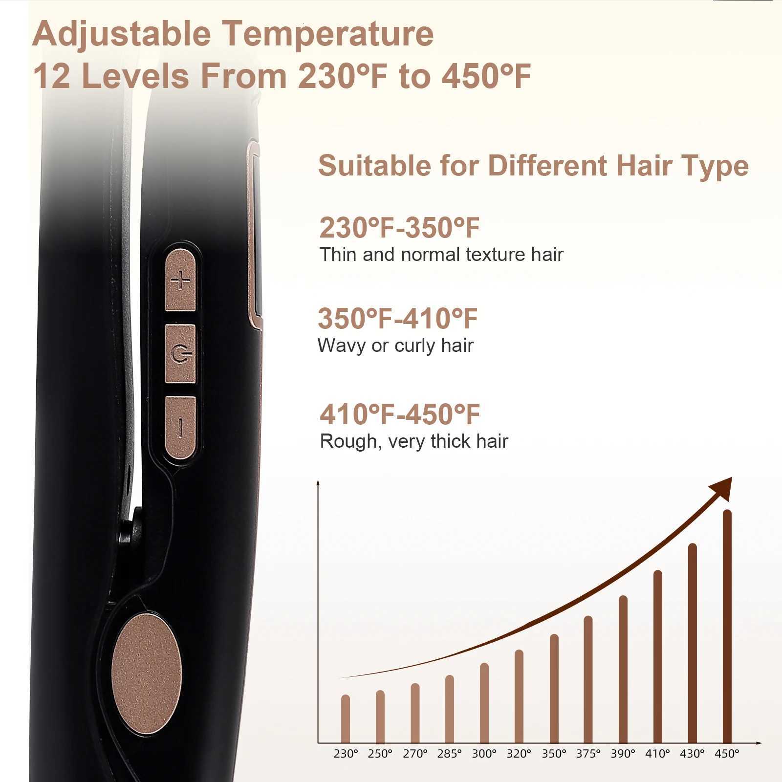 10S Quick Heating Hair Straightener 12 Temperature Adjustment Curling Iron Hair Styling Appliance W250814