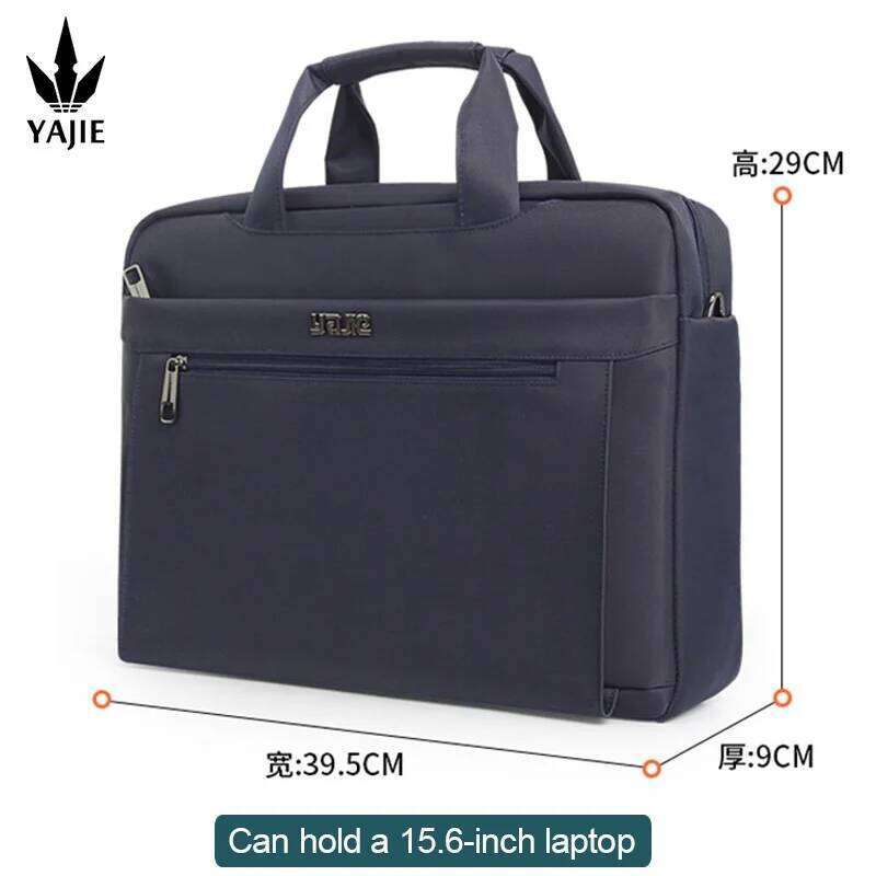 Business men's briefcase canvas waterproof large capacity 15.6 inch laptop work business official bag office