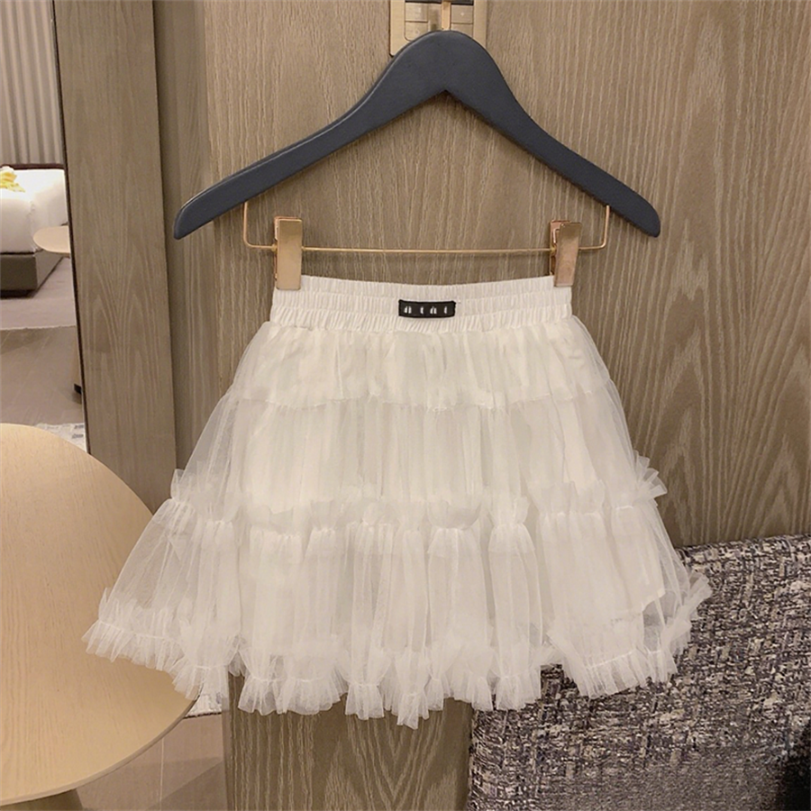 Y2K Ruffled Mini Skirt Women Elastic Waist Tiered Skirt Chic Birthday Party Pleated Skirt