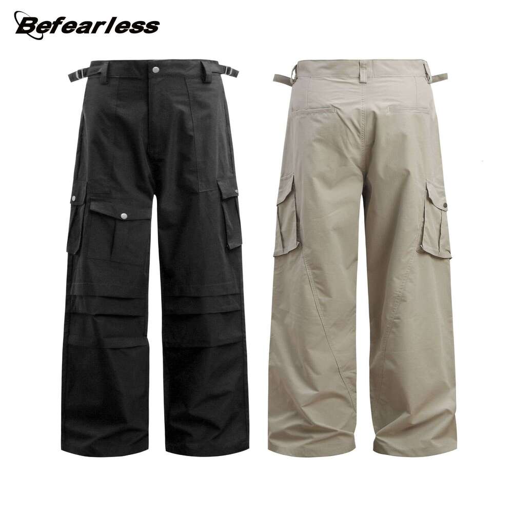 American Style Multi-Pocket Quick-Dry Cargo Unisex Trendy Loose Straight Casual Versatile Wide-Leg Paratrooper Pants B5