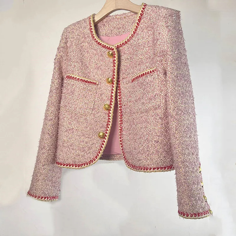 French Style Elegant Elegance-Style Coat Women Autumn Winter New Fashion Slim Tweed Blazer for Date and Best Friend