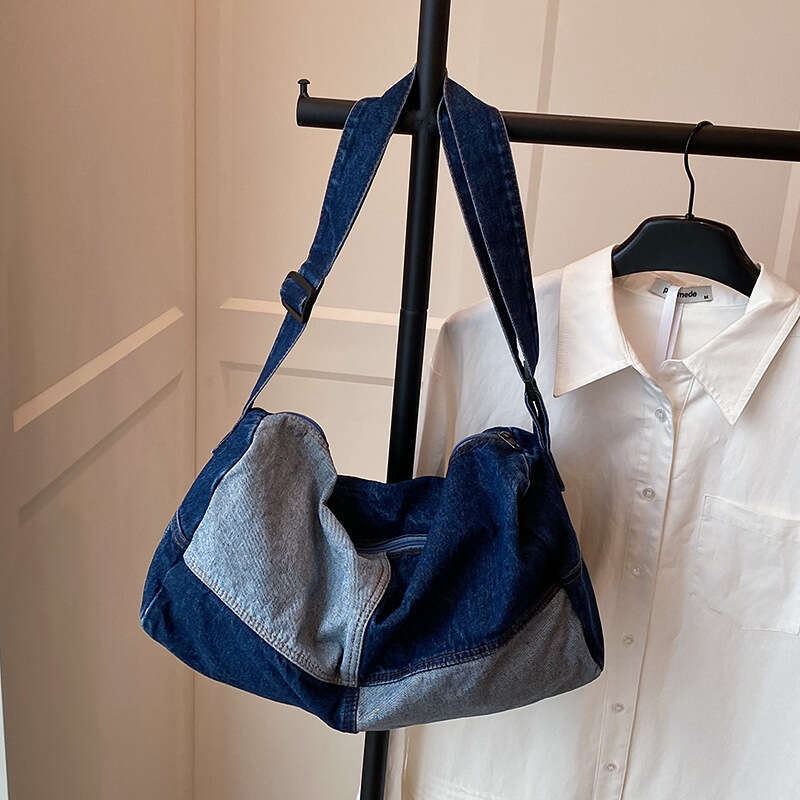 2025 Bags Designer Women New Korean Style Trendy Denim Crossbody for Women Fashion Color Block Large Capacity Pillow Casual Shoulder Bag