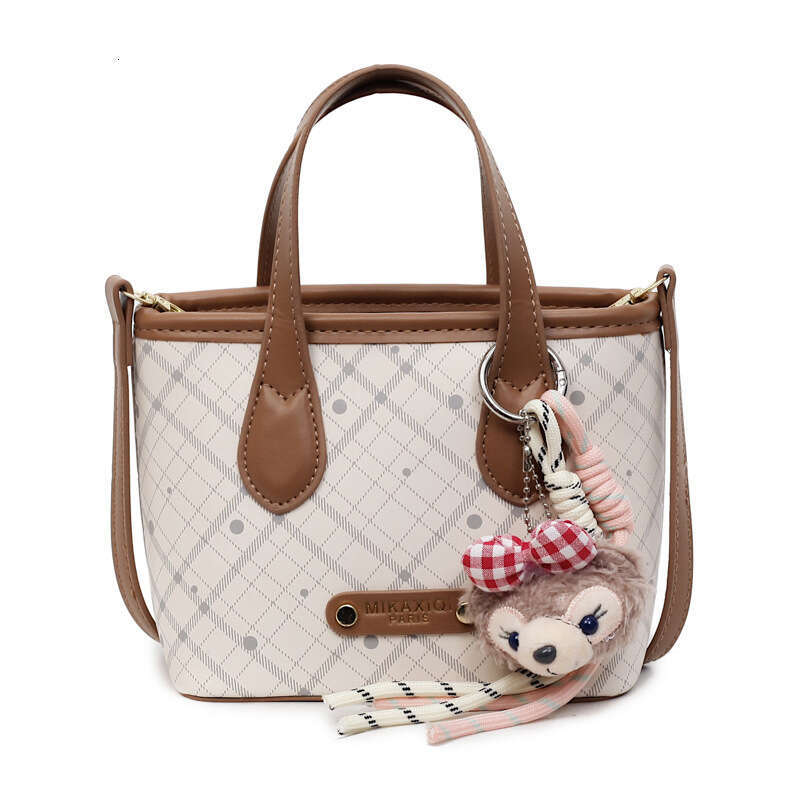 Fashion Bucket for Women 2025 Autumn New Versatile Handbag High-end Feel Shoulder Checkered Crossbody Bag