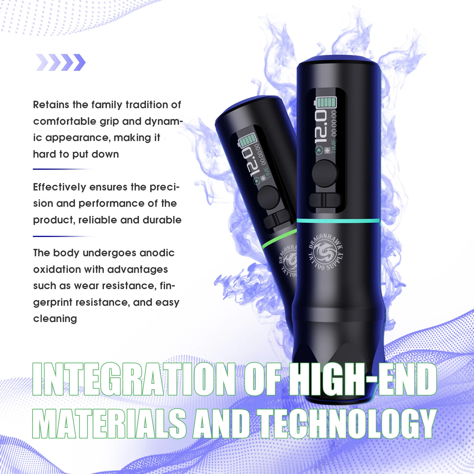 Arrivals Dragonhawk X20 Pro Wireless Tattoo Machine 2000mAh Battery Pen Smart Screen LED Display Mcore Brushless Motor 250809