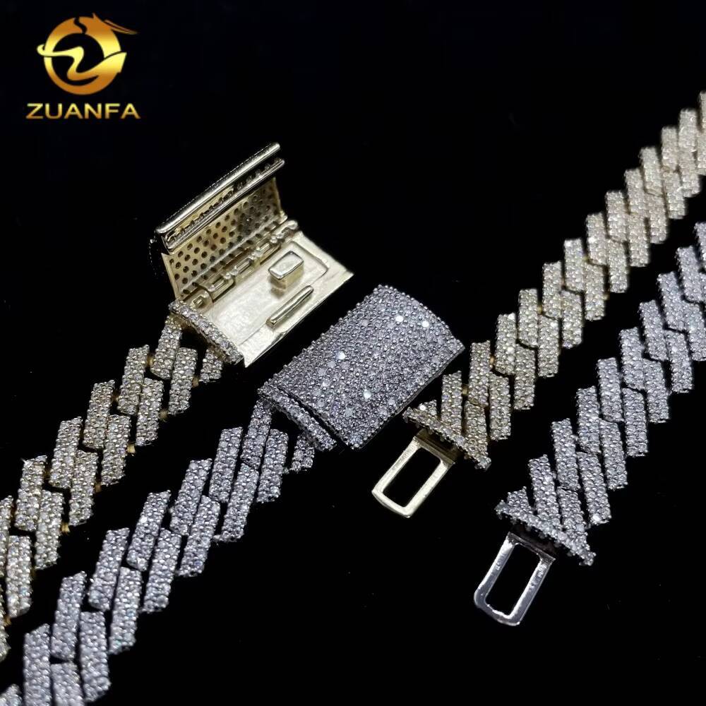 Hot Selling Ready to Ship Pass Diamond Tester Hip Hop Jewelry 10mm VVS Moissanite Cuban Link Chain 925 Silver Iced Out Necklace