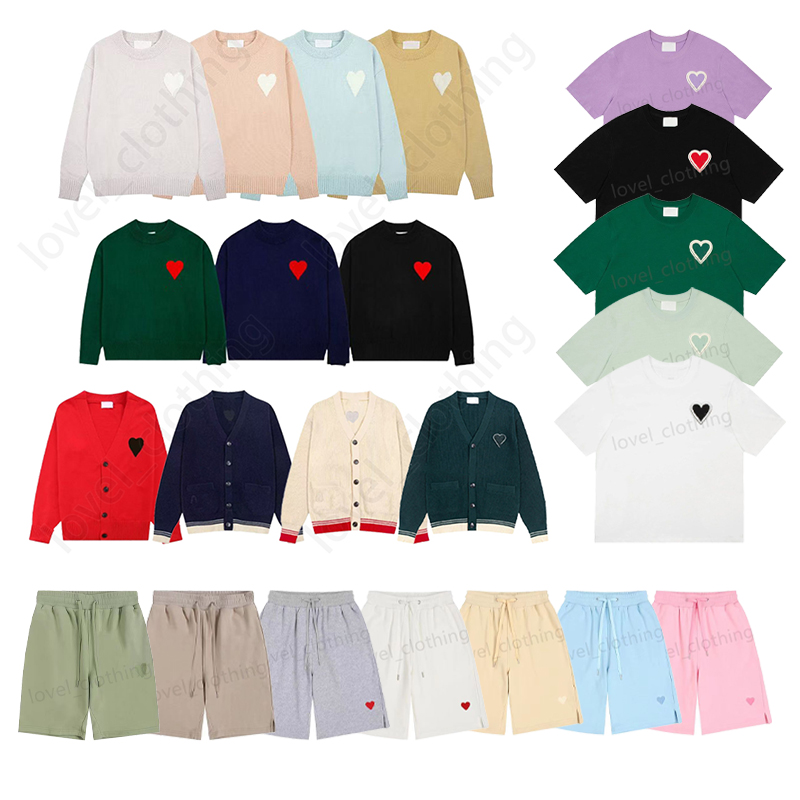 Mens womens T shirts Designer short sleeve Summer Fashion brand leisure loose tide High quality Cottons heart print Luxurys tops Clothing shorts SIZE S-XL