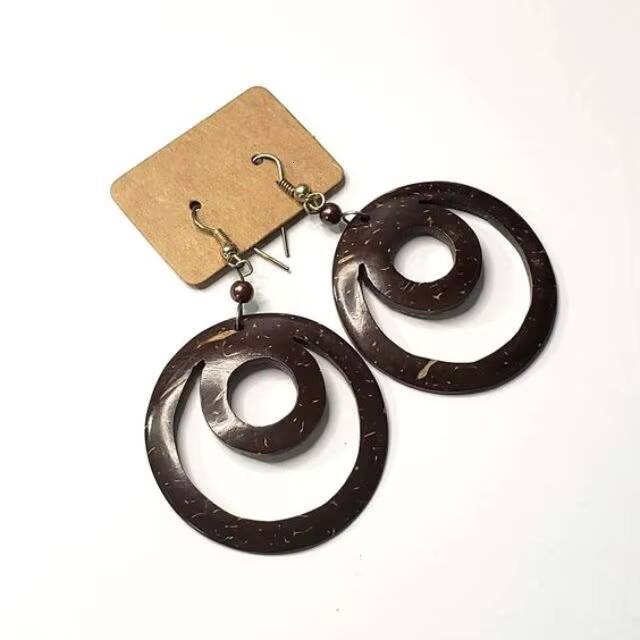 Environmental Natural Coconut Shell for Women Unique Design fashion Earrings Handmade by Vieam Merchants