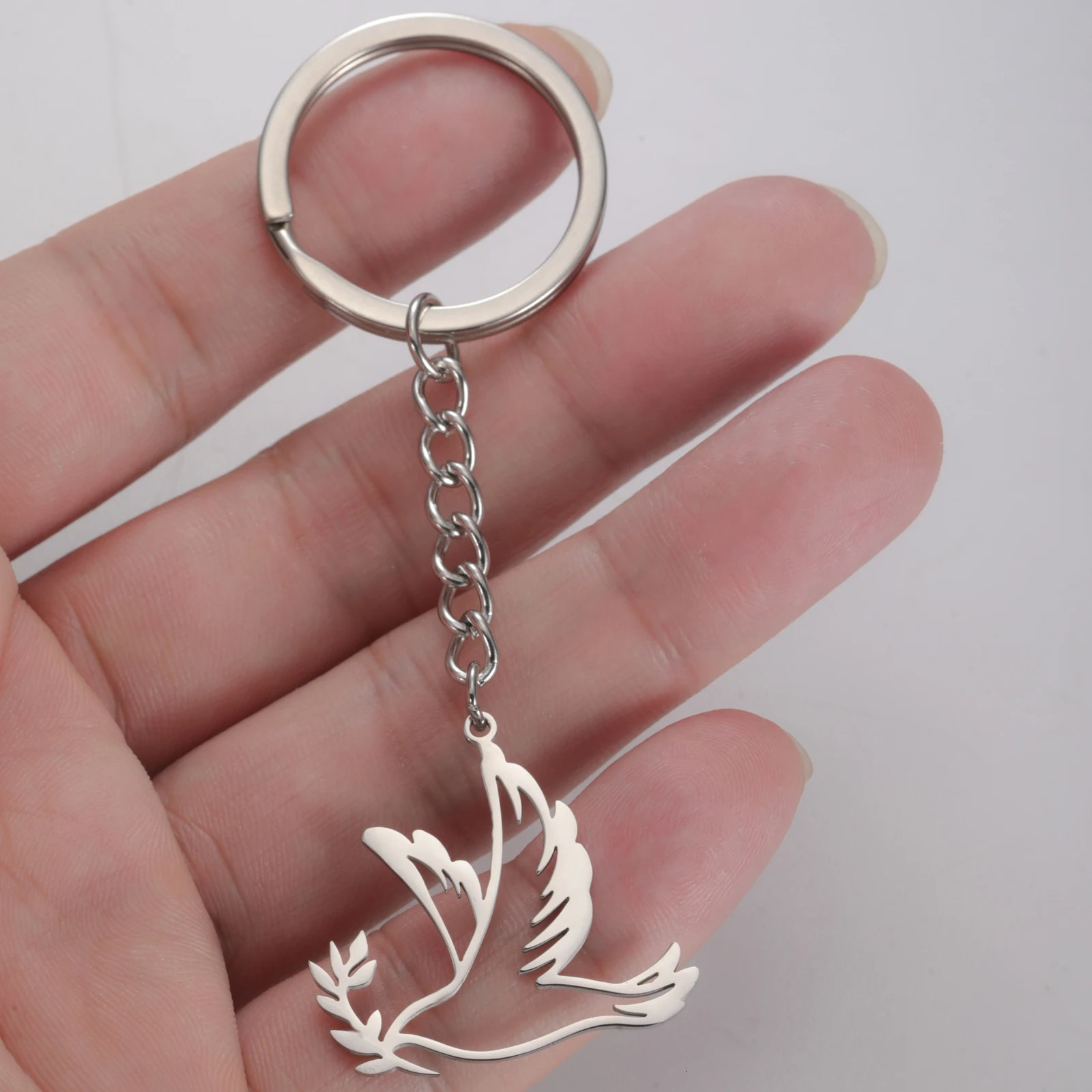 Lucktune Peace With Olive Branch Keychain Stainless Steel Key Chains For Bag Fashion Body Kit Jewelry Party Gifts Sale 250811