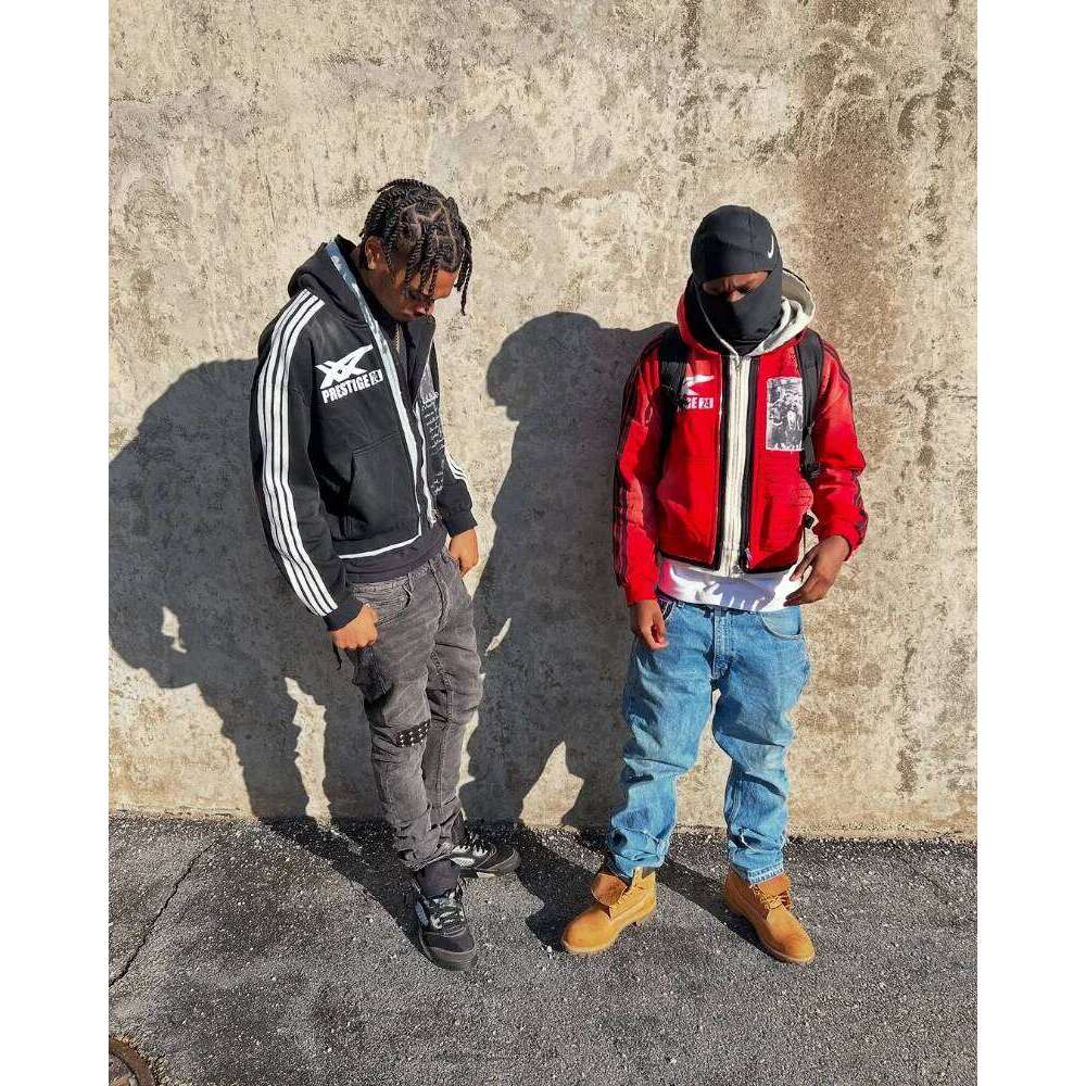 American Fashion Trend Zipper Patchwork Design Coat Hoodie Gothic Haruku Hip Hop Men Streetwear Oversized Sweatshirt