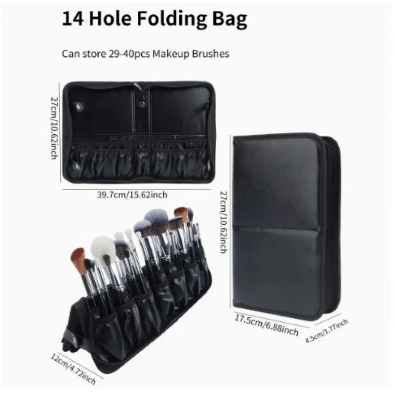 European and American Portable Makeup Storage Bag Professional Makeup Handbag with Magnetic Closure Brush Bag Foldable Large Cap 250812