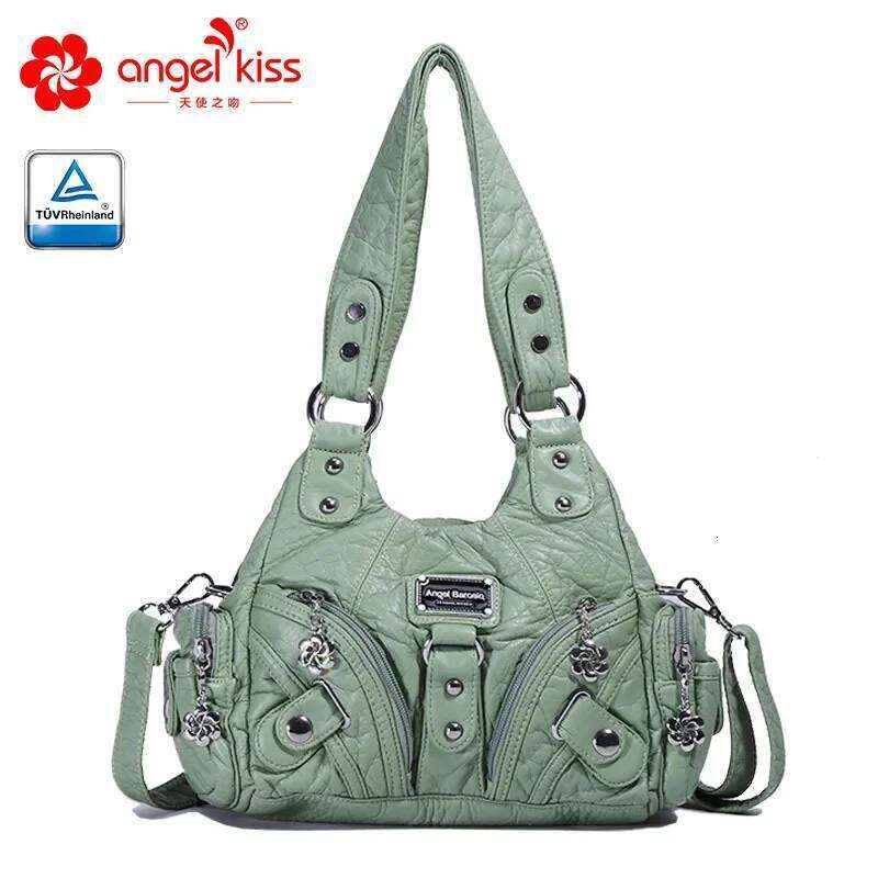 Angelkiss Women Handbags Rose Soft Tote Small Top handle Purse Fashion Satchel Multi Pockets Shoulder Bag Hobos Phone Pack bag