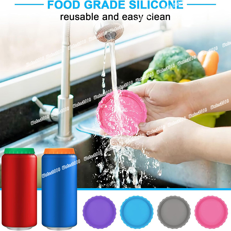 Silicone Soda Can Cover Lids Reusable Soda Can Lids Beer BPA Free Silicone