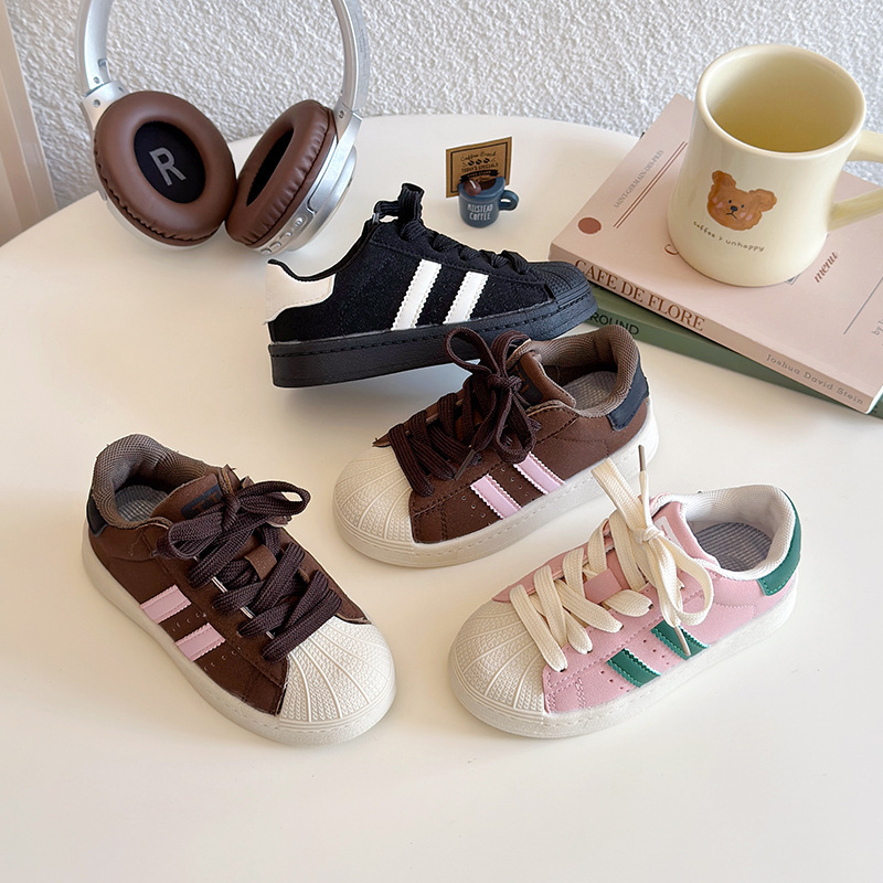 Girls' low - top skate shoes spring new models Children's shoes low - cut suitable for both baby boys and girls trendy brand sports shoes