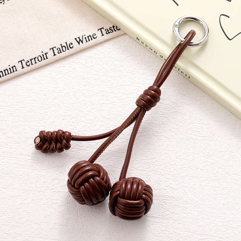 Bag charms New Two-tone Leather charm Rope Women Ball Sweet Versatile Bag Pendant Women's Phone Decoration