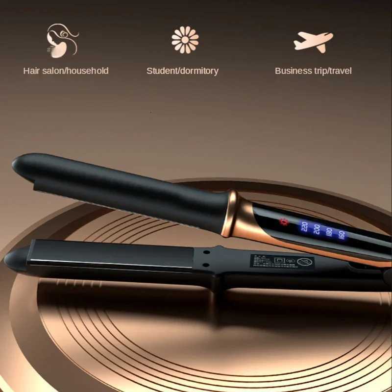 2-in-1 Professional Flat Hair Straightener Negative Ion Hair Iron Curling Straightening Wide Plate Temperature Adjustable W250814