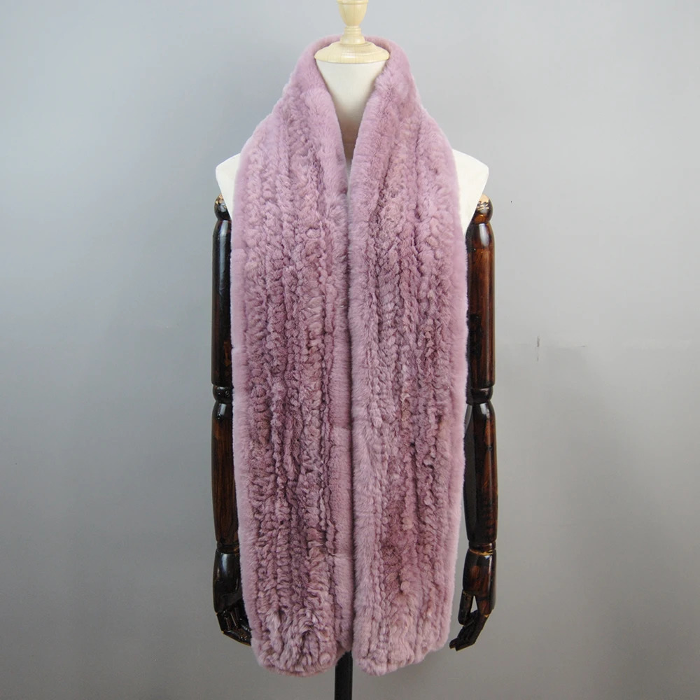 Style Women Fur Scarf High Quality Long Natural Rex Rabbit Fur Scarf Thick Warm Winter Fashion Fur Muffler 250808