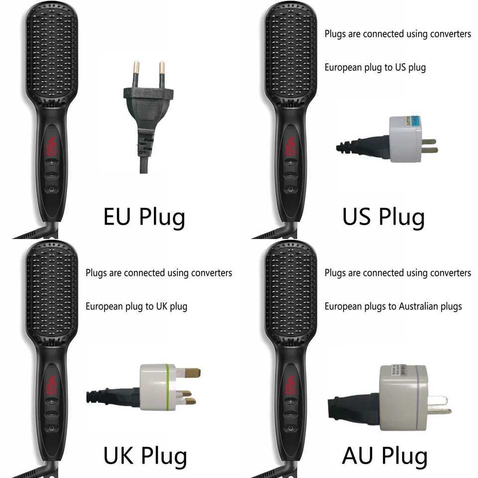 Professional Fast Heating Anti-Scald Auto Shut Off Beard Straightening Comb For Men Hair Styling Straightening Brush For Women W250814