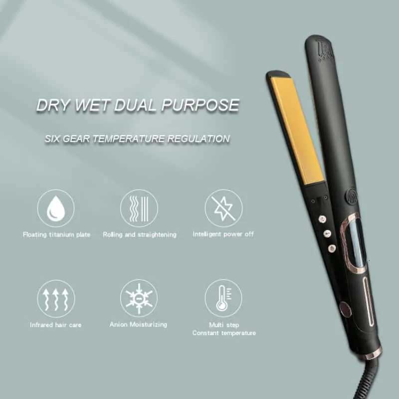 30s Fast Heating Mch Titanium Plate Portable Flat Iron 500 Degree High Temp Professional Styling Tool Hair Straightener W250814