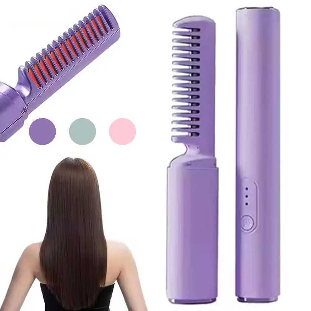 Hair Straightener Brush 3 Levels 60s Anti-Scald Heat Constant Straightener Cordless Brush Heating Up Hot Temperature Comb B9Y7 W250814