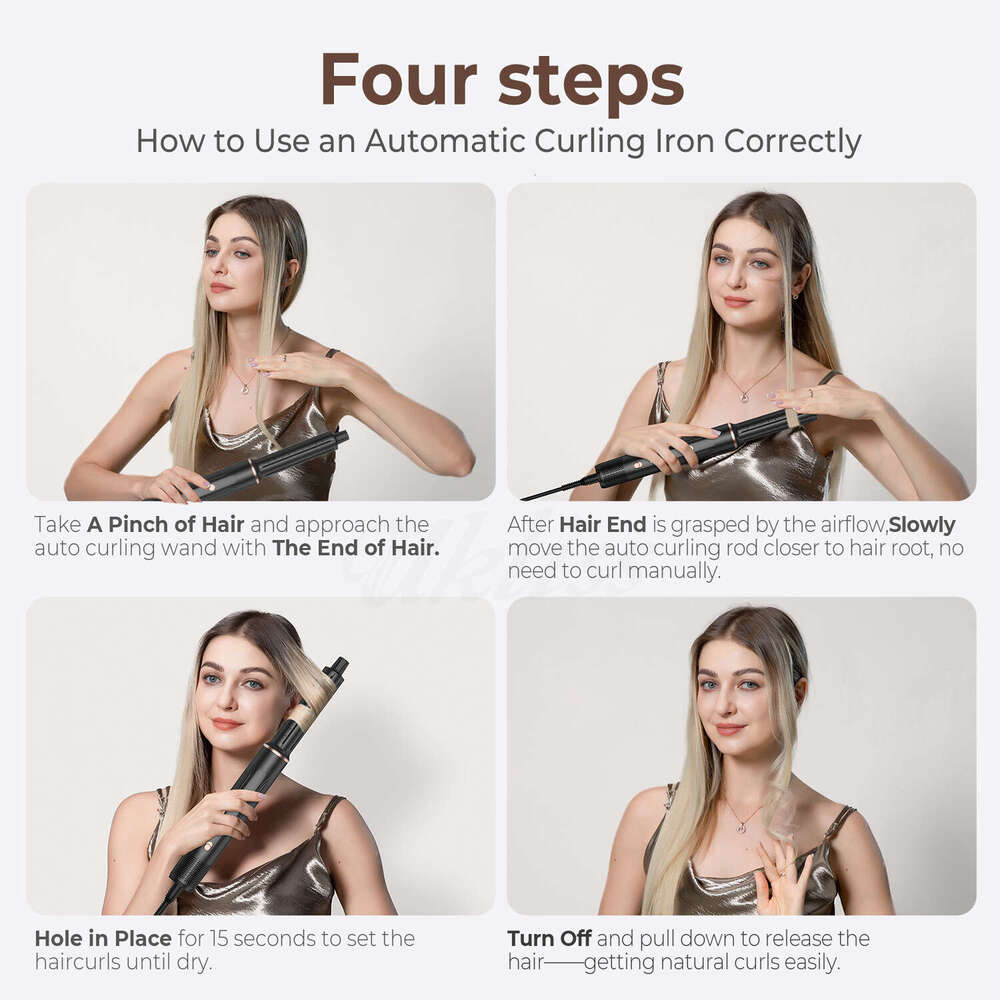 Hot Air Multi-Functional Curling Straightening Dual-Use Brush For Straight And Curly 5-In-1 Hair Dryer