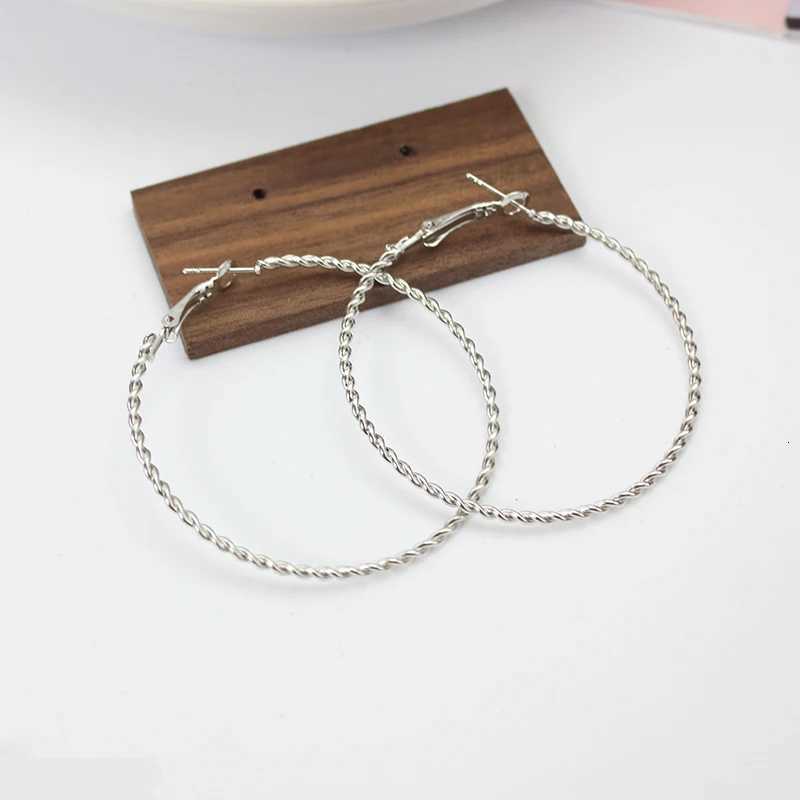 5CM Big Hoop Earring for Women Hiphop Rock Twist Weaving Winding Circle Round Loop Jewelry Earrings Ornaments Ear Rings XJ250814