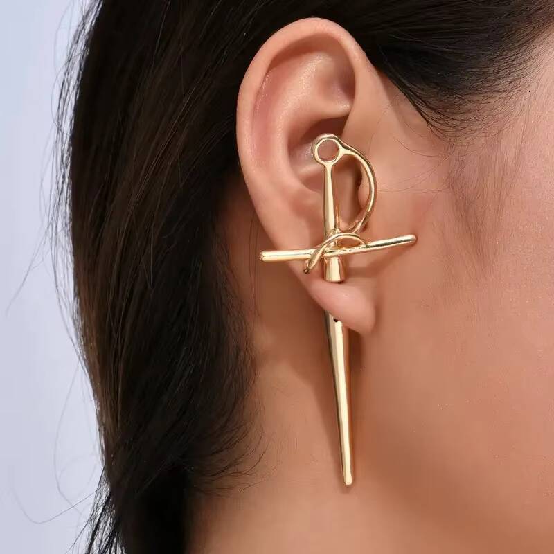 Exaggerated Sword Design Earrings Gothic Creative Party New Year Christmas Birthday Valentine's Day Gift
