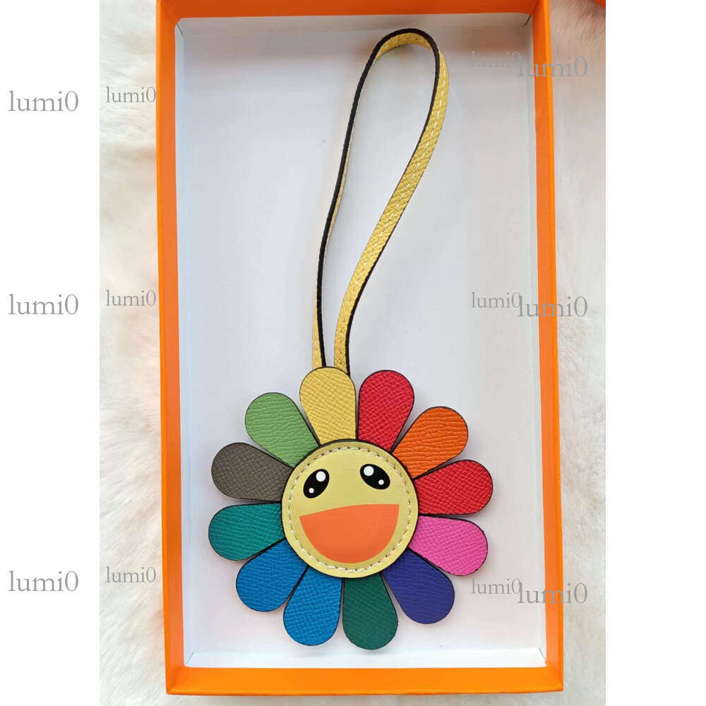Genuine Leather Sunflower Bag Charm, Car Hanging Decoration, Can Be Matched with, Basket, and Other Bags