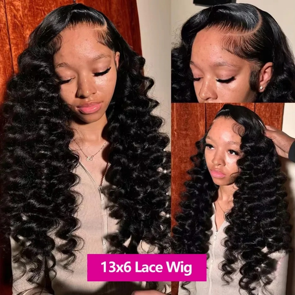 40 42 Inch 13x4 13x6 Hd Lace Frontal Wigs Deep Wave Wig For Brazilian Women Curly Human Hair Hair Deep Water Wave Lace Front Wig Synthetic