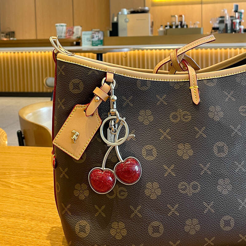 Luxury Bag charms Designer Keychain for Women Accessories Cute Fruit charm Cherry Handbag Pendant Suitable for any style of bags
