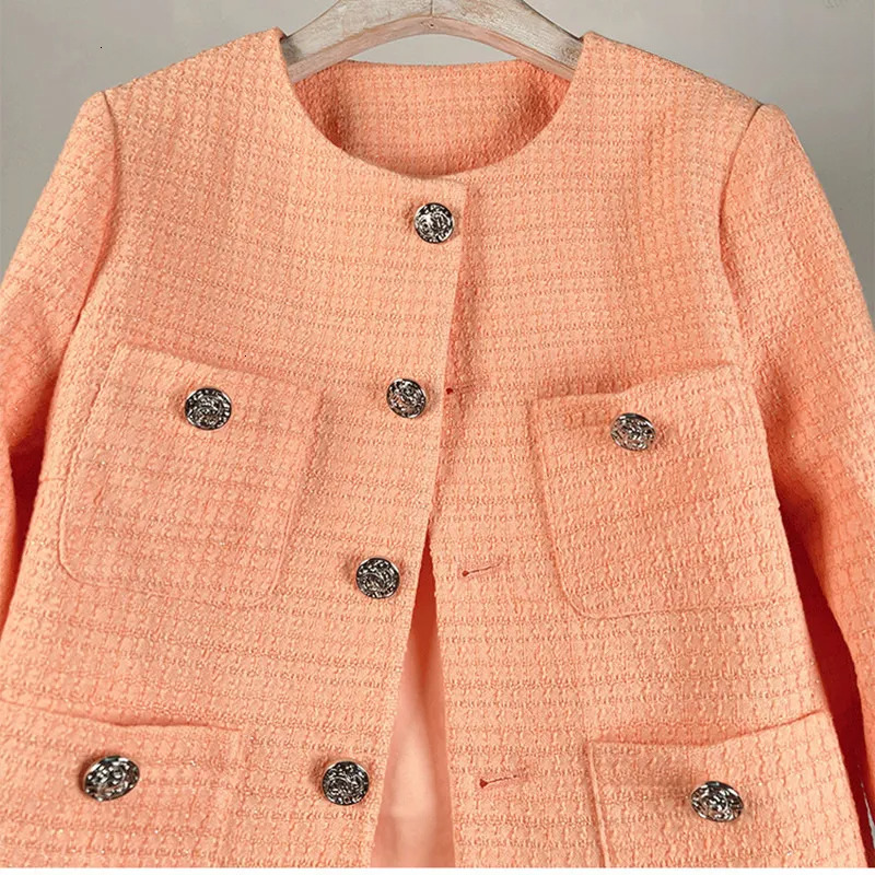 Spring and Autumn Fashion Age-Reducing Petite Height-Enhancing Elegance-Style Long-Sleeve Jacket for Women Short Tweed French Top