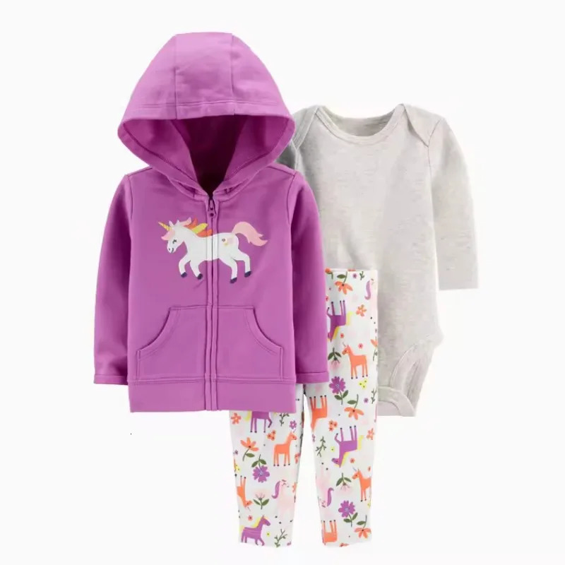 3PCS borns Baby Clothes Set Cute Animal Cartton Kids Clothing Sets 0-24M Bebe Hooded Jacket Trousers Bodysuits Child sets 250813