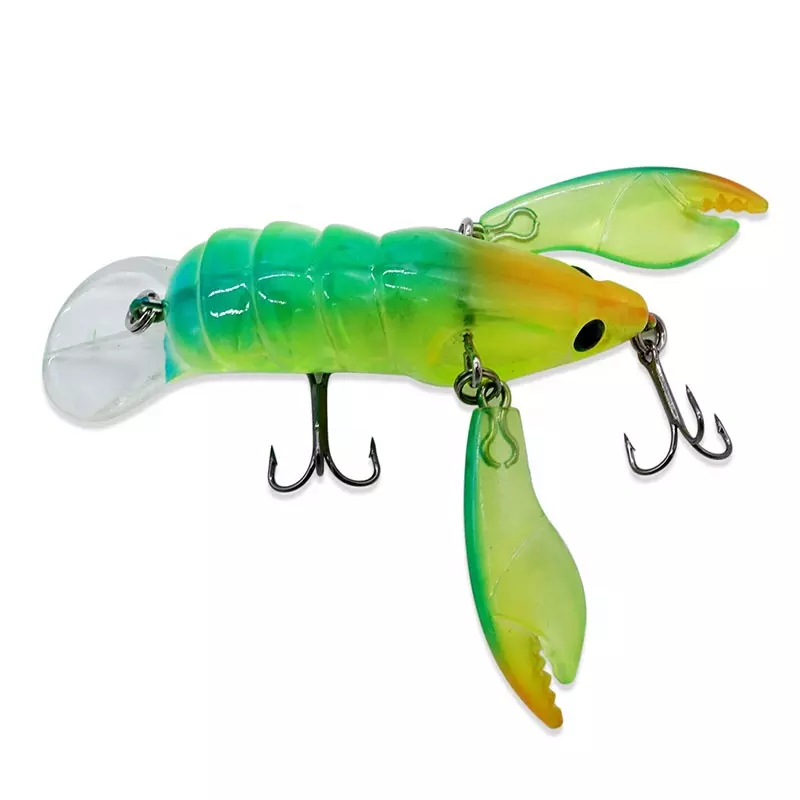 Seasky Crazy Crawfish Lobster Shrimp ABS Freshwater Fishing Lure with Dual Claws