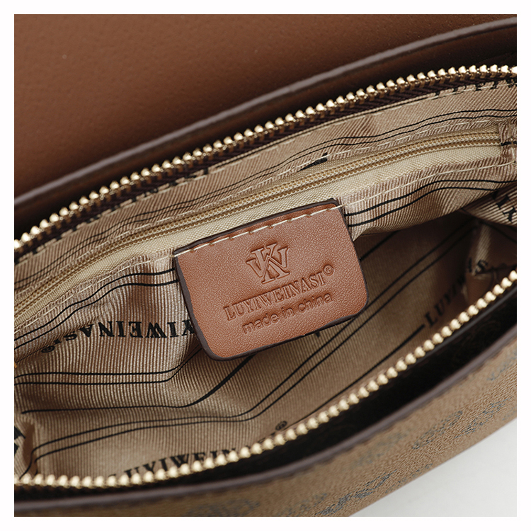 Classic printed retro style sling bag Pu leather waterproof women's shoulder bag b2108