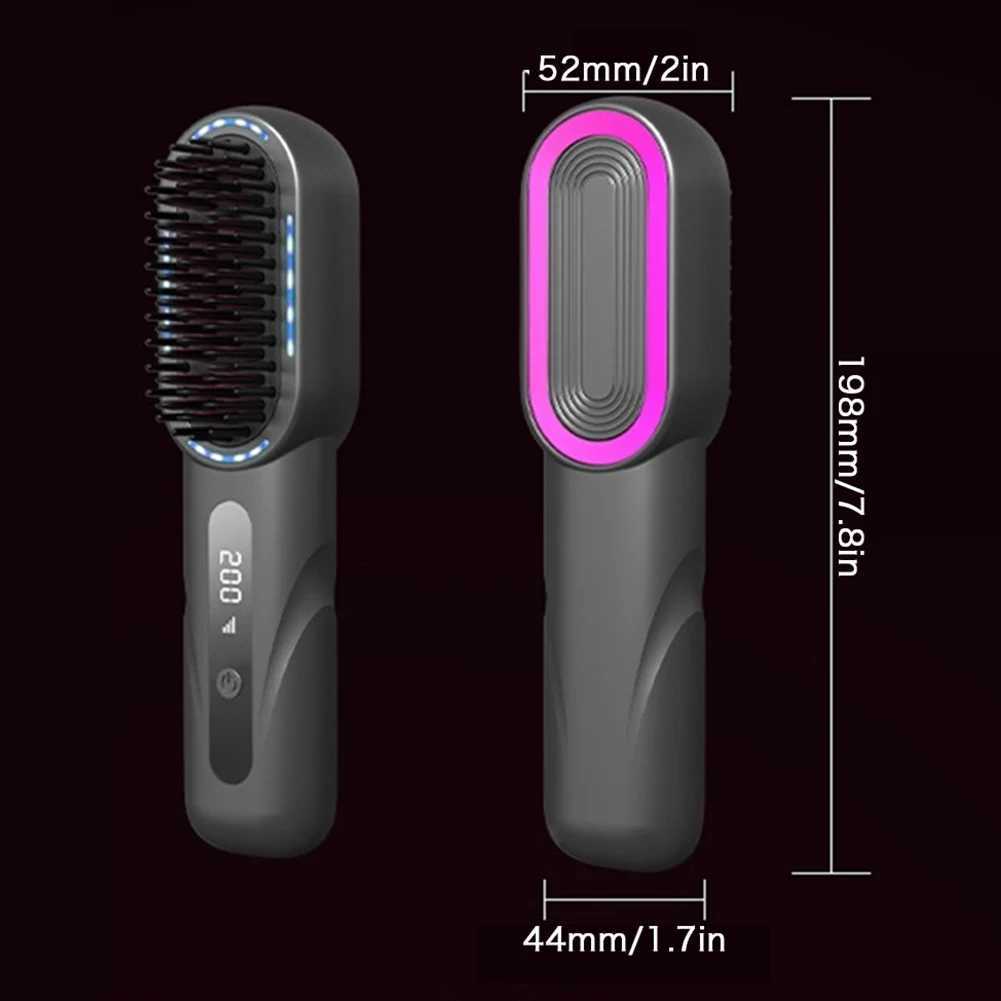 ionic Hair Straightener Brush Anti-Scalding Detangling Comb for Daily Use W250814