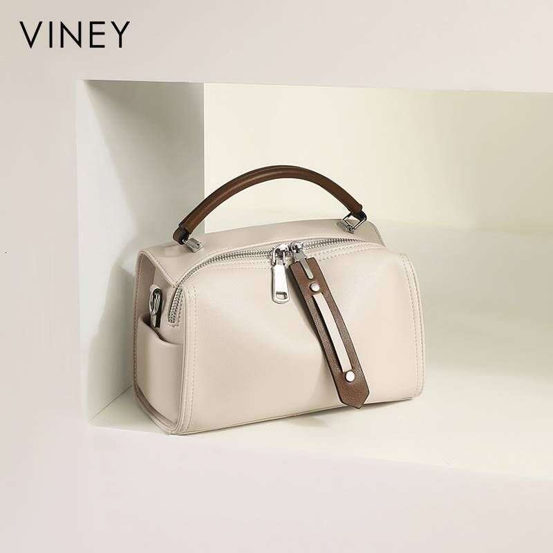 VINEY Women's New Style Messenger Genuine Leather Capacity Handbag Shoulder Large Pillow Bag