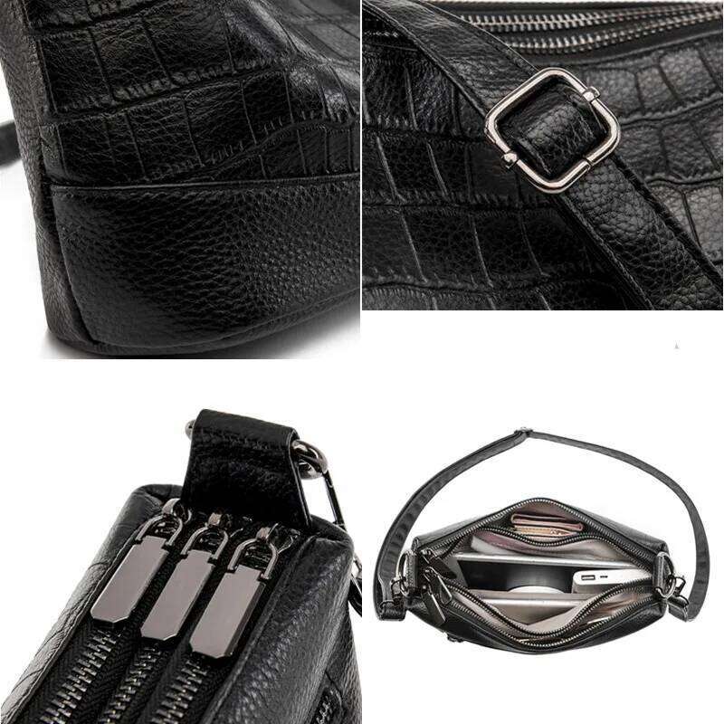 Women 100%Genuine Handbag Large Capacity 2023 Main Highquality Soft Cow Leather Purses Female Shoulder Crossbody