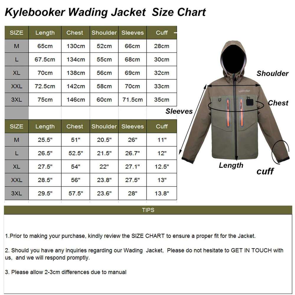 Men's Breathable Fly Wading Waterproof Wader Jacket Clothes Outdoor Hunting Fishing Clothing