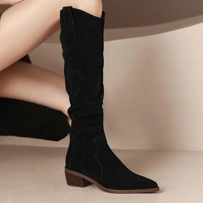 Ladies Knee High Shaft Shoes In Trend 2025 Spring Autumn Womens Long Boots Demi-season Y2k on Promotion Pu Goth Gyaru 250812