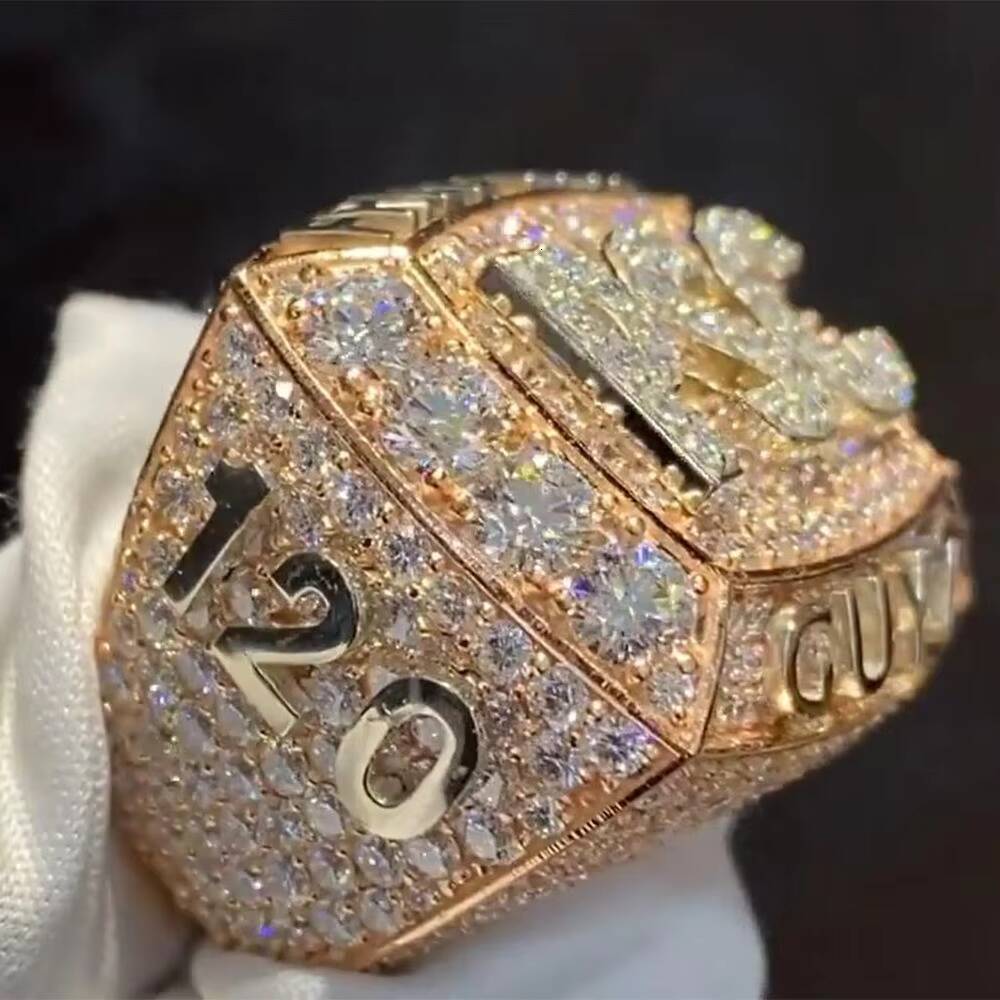 Sterling Sier New Design Custom Rapper Letters Iced Out Bling VVS Mens Moissanite Men Champion Ring