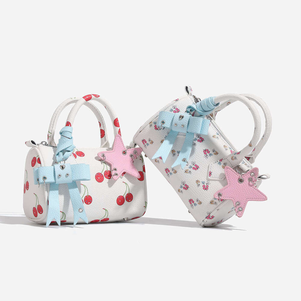 Women's Handbag Printed Single Shoulder Bowling Bag 2025 New Style Retro Fashion Underarm Strap Bag