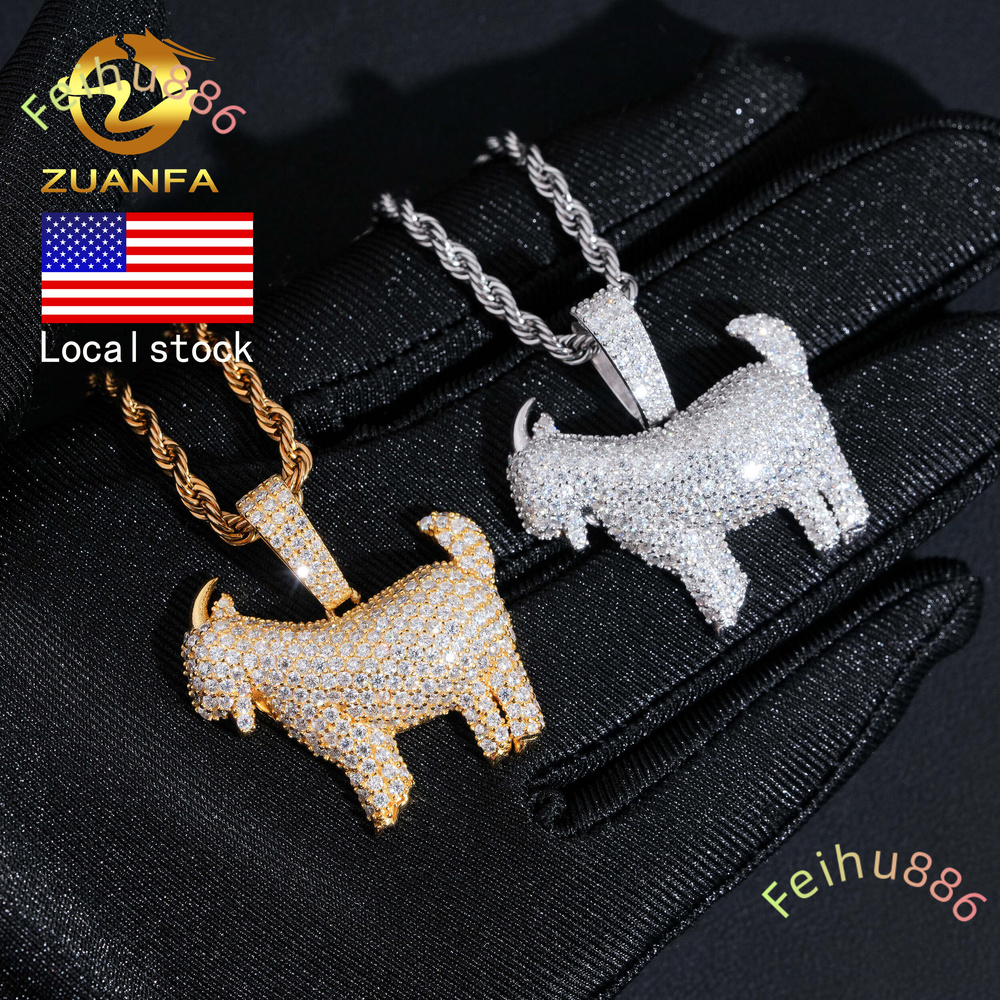 No Tarrifs US Warehouse Ship Pass Diamond Tester GRA Hip Hop Jewelry 925 Silver Iced Out Moissanite Custom Hip Hop Pendant