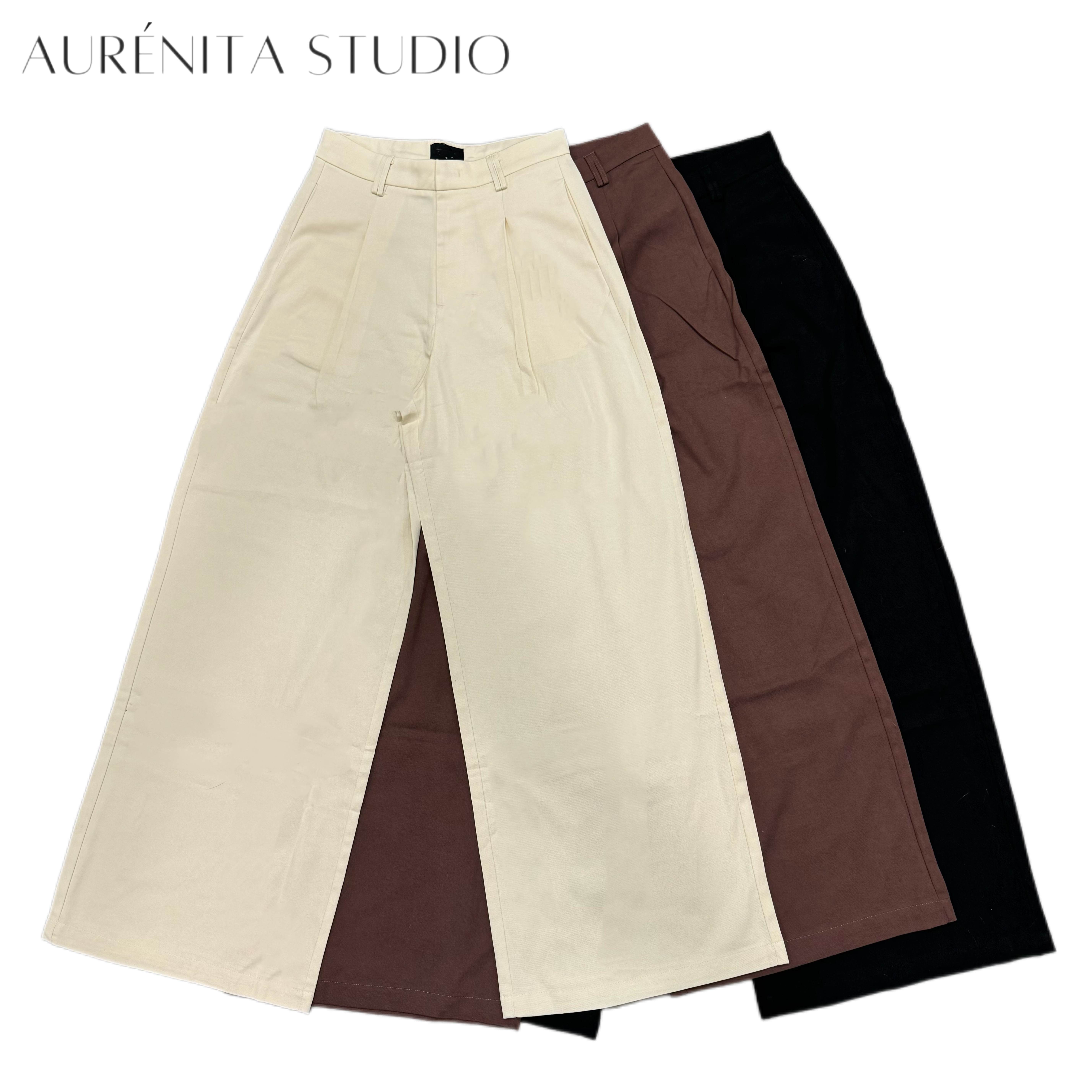 F/W New Collection 2025 Jeans Women Desginer Women Pants White Brown Black Wide Leg High Quality Casual Smart Business Office Classic