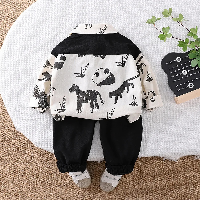 Spring Autumn Baby Clothes Suit Children Jacket Pants 2Pcs/Sets Kids Boys Clothing Infant Cartoon Costume Toddler Tracksuits 250813