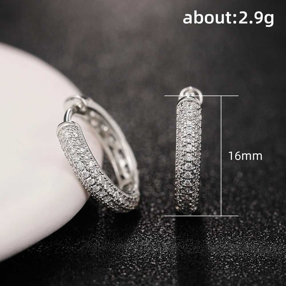 8 Silver Color CZ Hoop Earrings for Women Simple Style Ear Accessories for Teens Minimalist Gift Classic Jewelry XJ250814