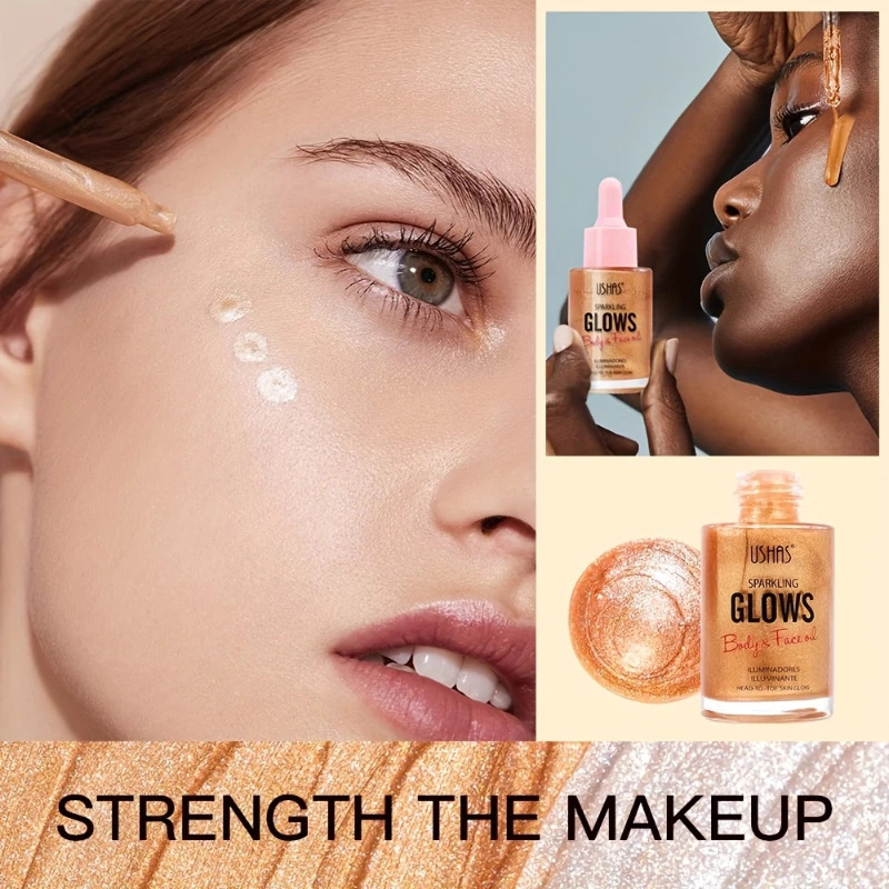 8-Colors Body Liquid HighlighterGlow Shimmer Highlighter Metallic Makeup- Contour Makeup for Cosmetics and Skincare 250813
