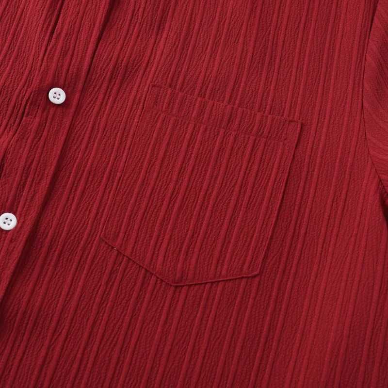 Mens Solid Color Short Sleeve Shirts Summer Fashion Casual Blouses Mens Clothing Streetwear Comfortable Mens Shirts XJ250804