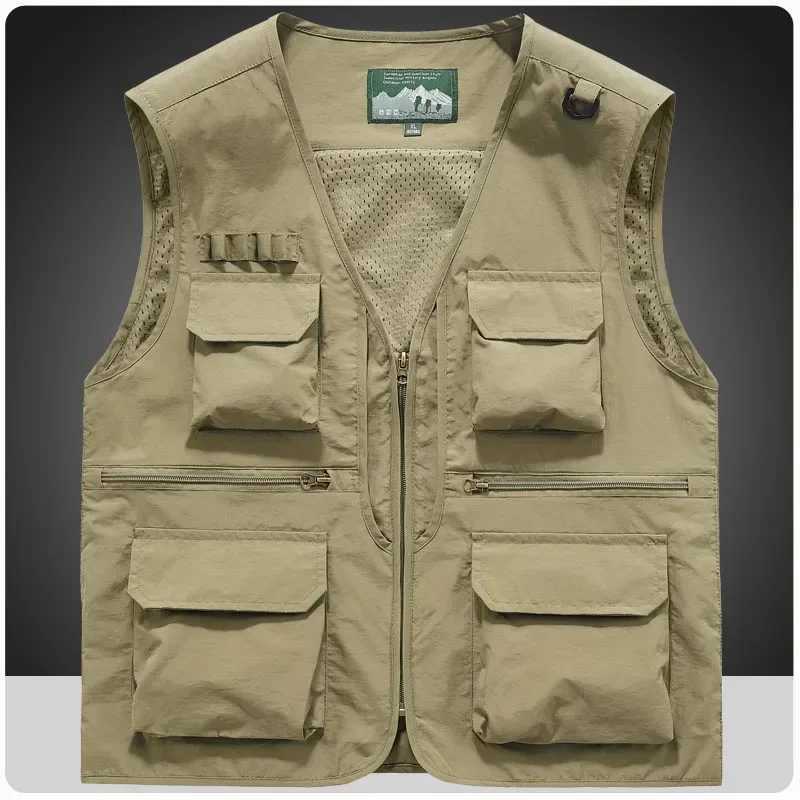 Summer Outdoor Cam Vest Men Utility Tactical Multi-Functional Vest Techwear Outdoor Hiking Fishing Photography Safari Cargo Vest Y250814