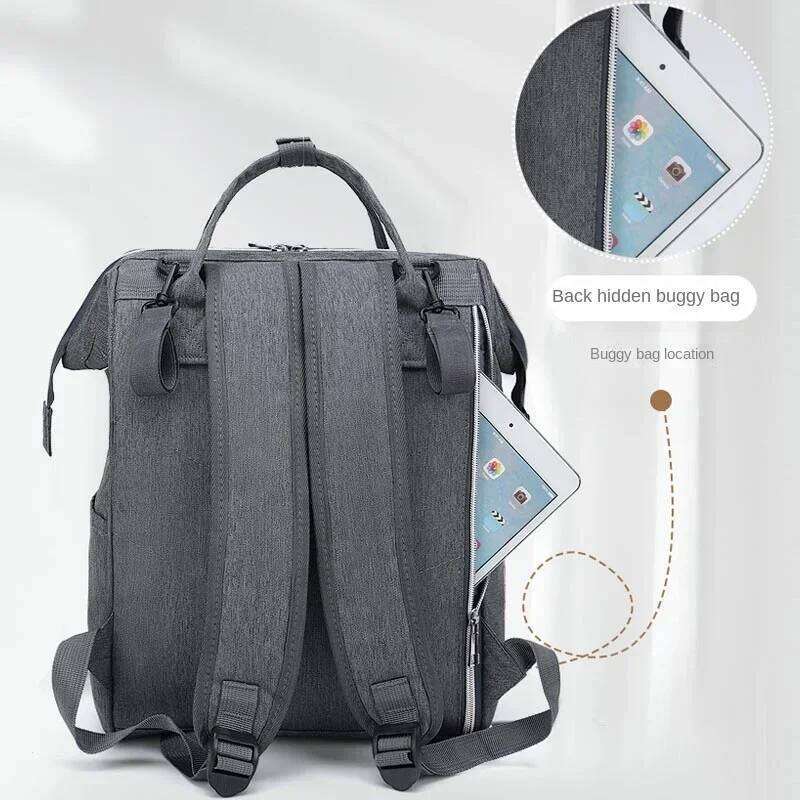 Large Capacity Diaper Hanging Mammy Outdoor Backpack with Changing Pad Convenient Baby Stroller Bag